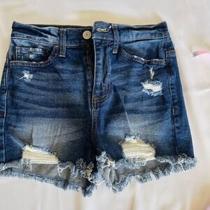 SO Vintage Stretch Mom Short Distressed Frayed Hem High Rise Size 1